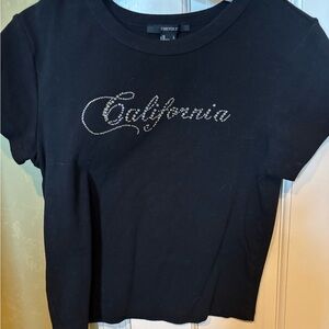 Forever 21 Black Embellished California Tee
